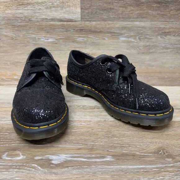 Dr. Martens 1461 Farrah Black Chunky Glitter Oxford Shoes Women's Size 7 - Picture 6 of 7